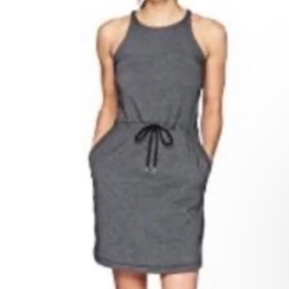 Under Armour Threadborne Shoreline Terry Dress Womens Large Gray Pockets Cinch